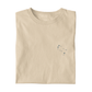 Folded  t-shirt with the Gemini constellation design on a white background.